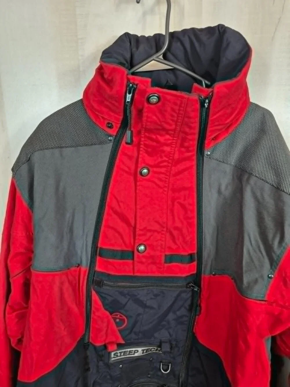 The North Face Steep Tech Scot Schmidt Ski Jacket XXXL Hooded Red/Gray/Black